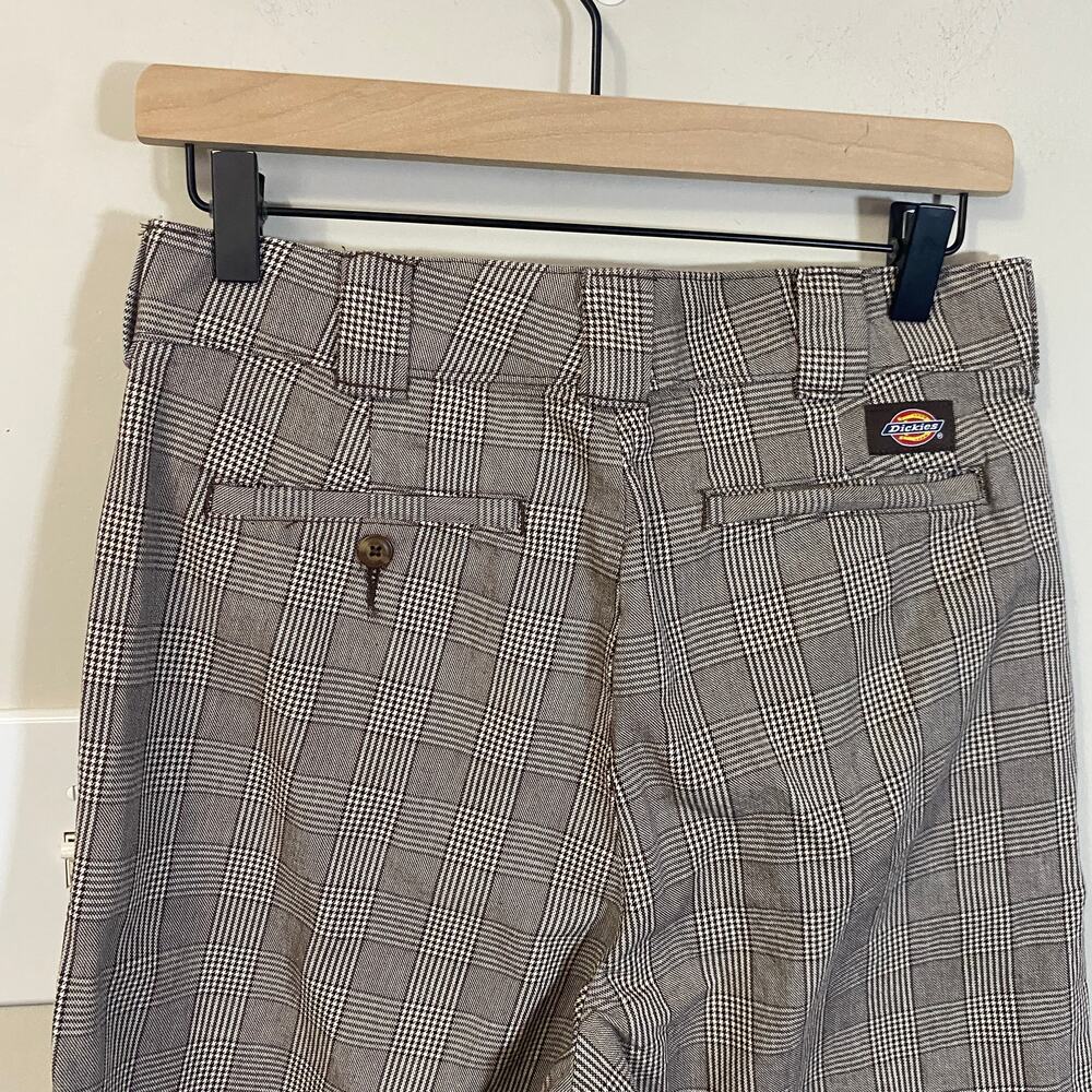 Dickies Relaxed Fit Glen Plaid Bakerhill Pant Brown Tan 100% Cotton Sz 6R - Picture 7 of 12